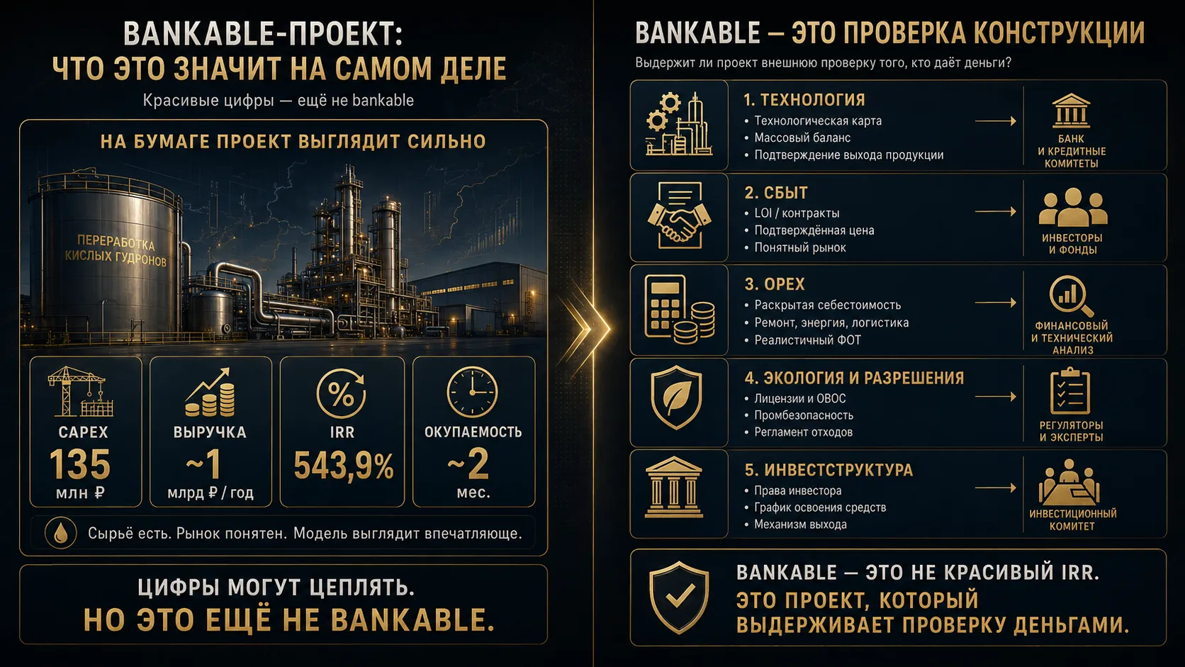 Что значит bankable-проект в инфраструктуре